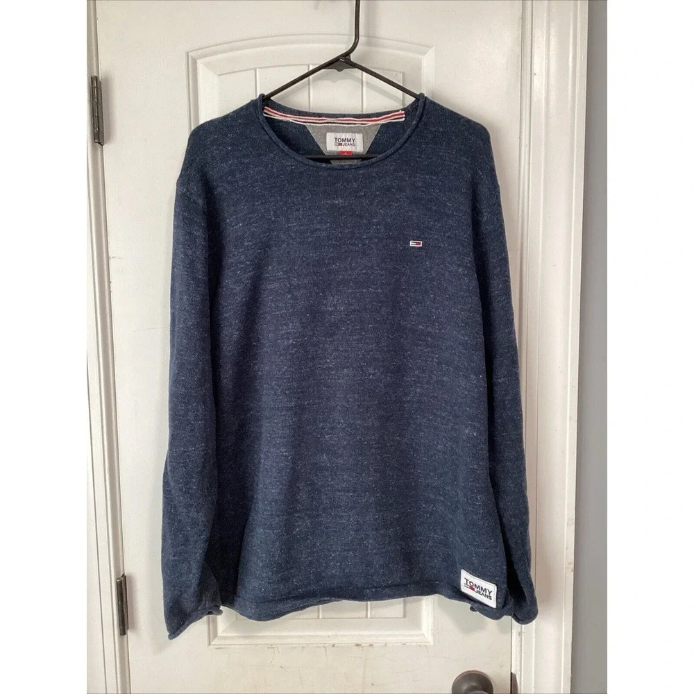 Tommy Jeans Men Crew Neck Pullover Jumper Sweater Size XL TG